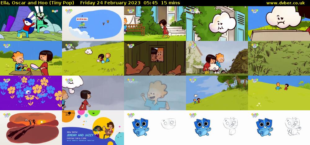 Ella, Oscar and Hoo (Tiny Pop) Friday 24 February 2023 05:45 - 06:00