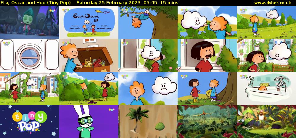 Ella, Oscar and Hoo (Tiny Pop) Saturday 25 February 2023 05:45 - 06:00