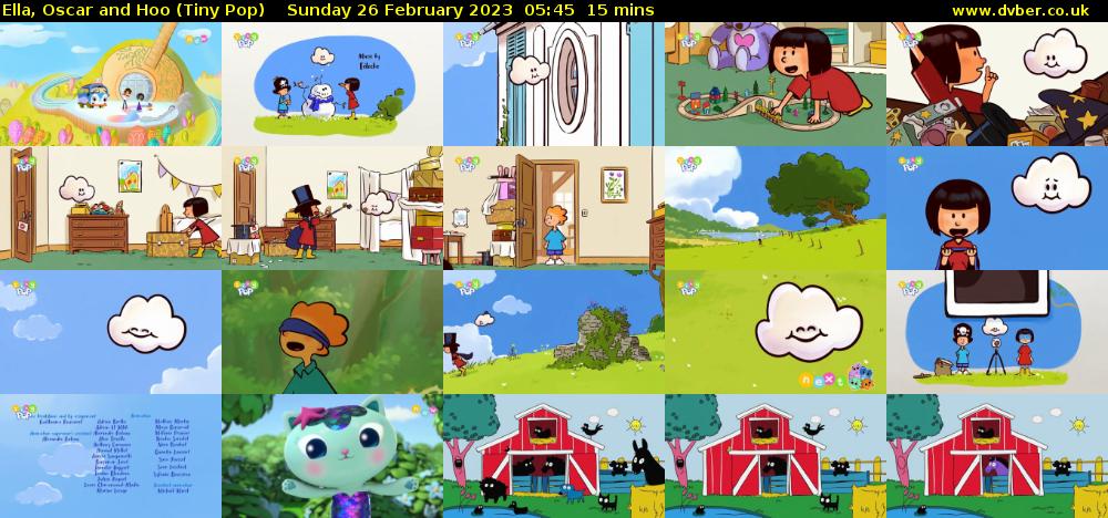 Ella, Oscar and Hoo (Tiny Pop) Sunday 26 February 2023 05:45 - 06:00