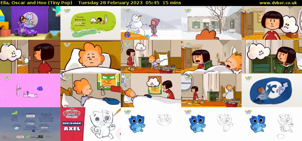 Ella, Oscar and Hoo (Tiny Pop) Tuesday 28 February 2023 05:45 - 06:00