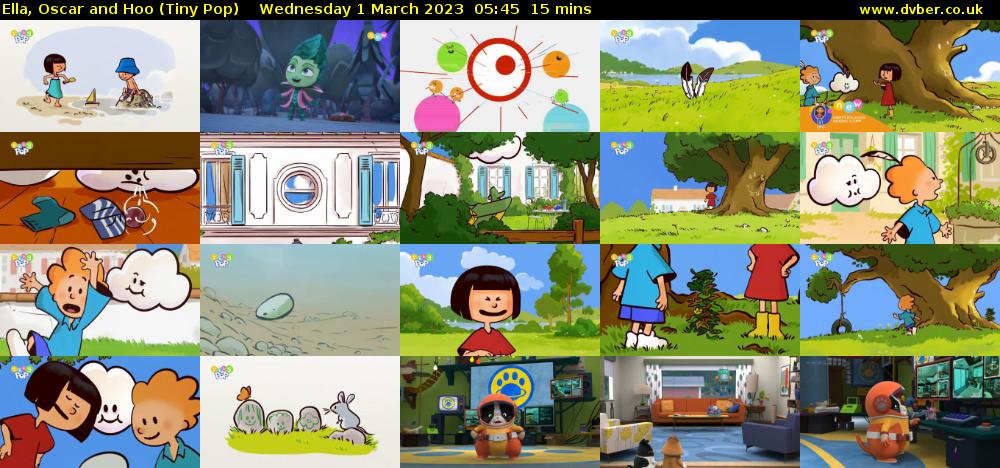 Ella, Oscar and Hoo (Tiny Pop) Wednesday 1 March 2023 05:45 - 06:00