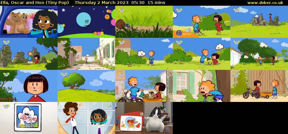 Ella, Oscar and Hoo (Tiny Pop) Thursday 2 March 2023 05:30 - 05:45