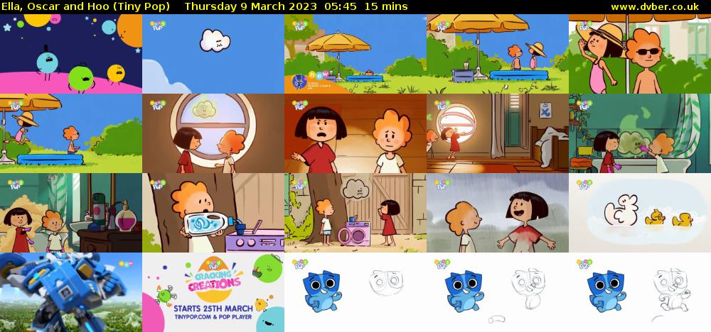 Ella, Oscar and Hoo (Tiny Pop) Thursday 9 March 2023 05:45 - 06:00