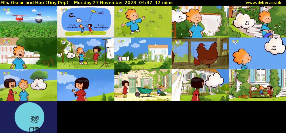 Ella, Oscar and Hoo (Tiny Pop) Monday 27 November 2023 04:37 - 04:49