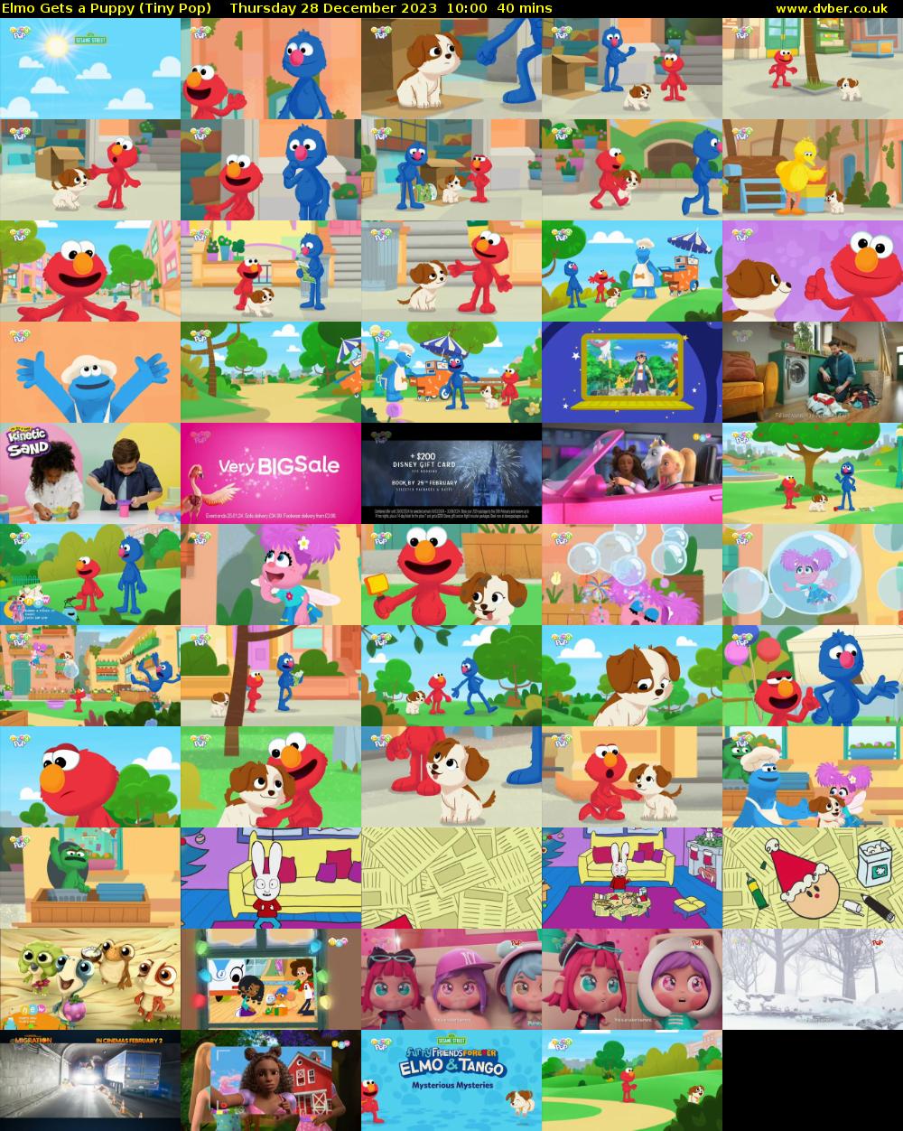 Elmo Gets a Puppy (Tiny Pop) Thursday 28 December 2023 10:00 - 10:40