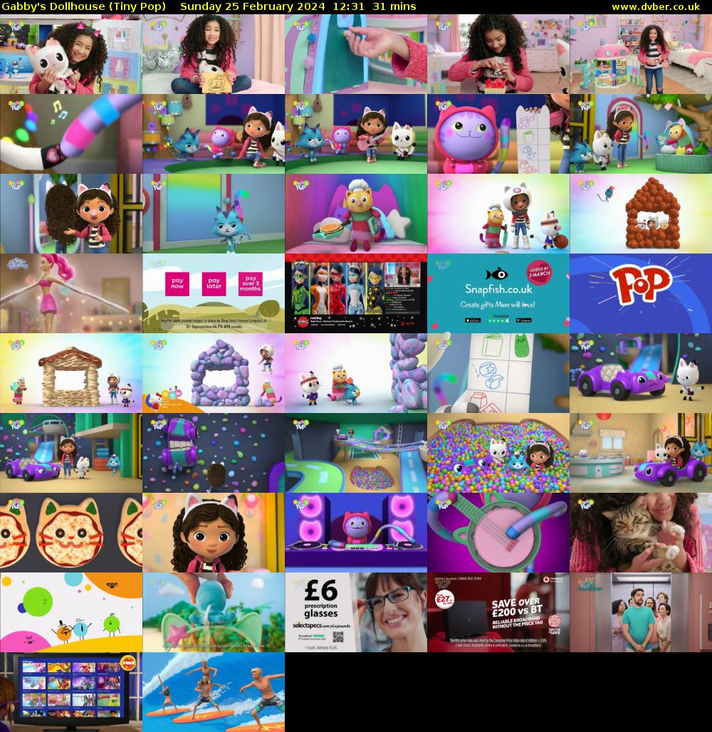 Gabby's Dollhouse (Tiny Pop) Sunday 25 February 2024 12:31 - 13:02