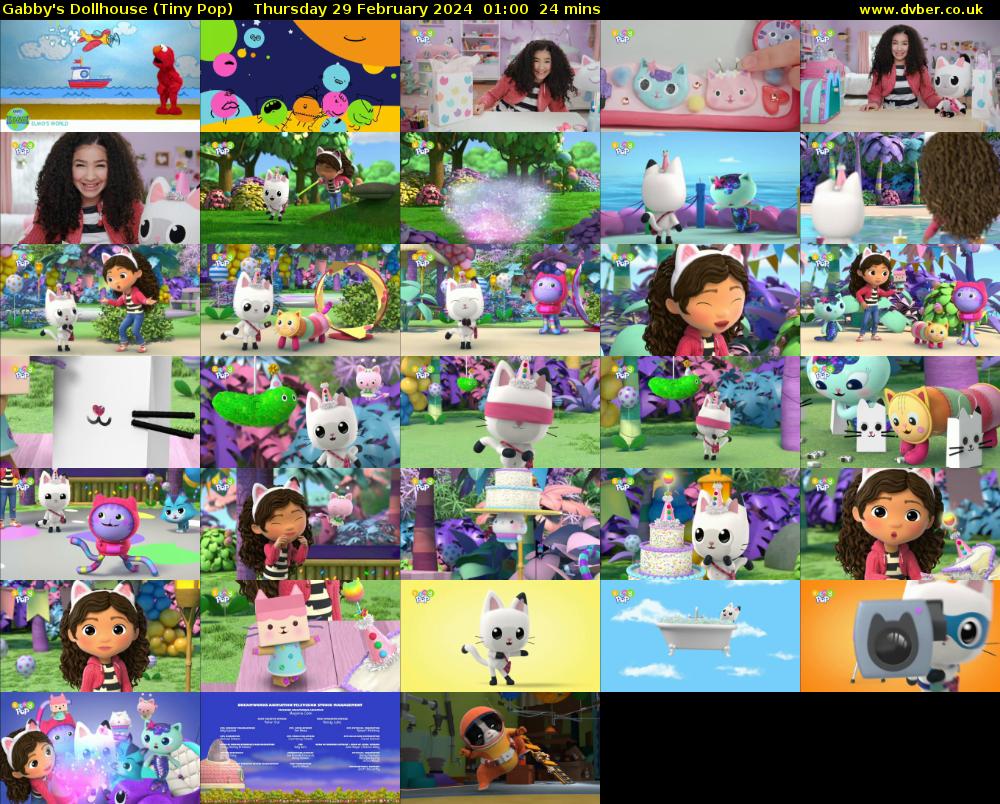 Gabby's Dollhouse (Tiny Pop) Thursday 29 February 2024 01:00 - 01:24