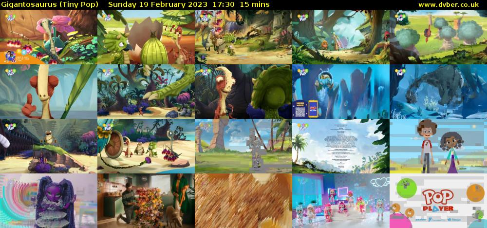 Gigantosaurus (Tiny Pop) Sunday 19 February 2023 17:30 - 17:45