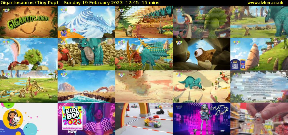 Gigantosaurus (Tiny Pop) Sunday 19 February 2023 17:45 - 18:00
