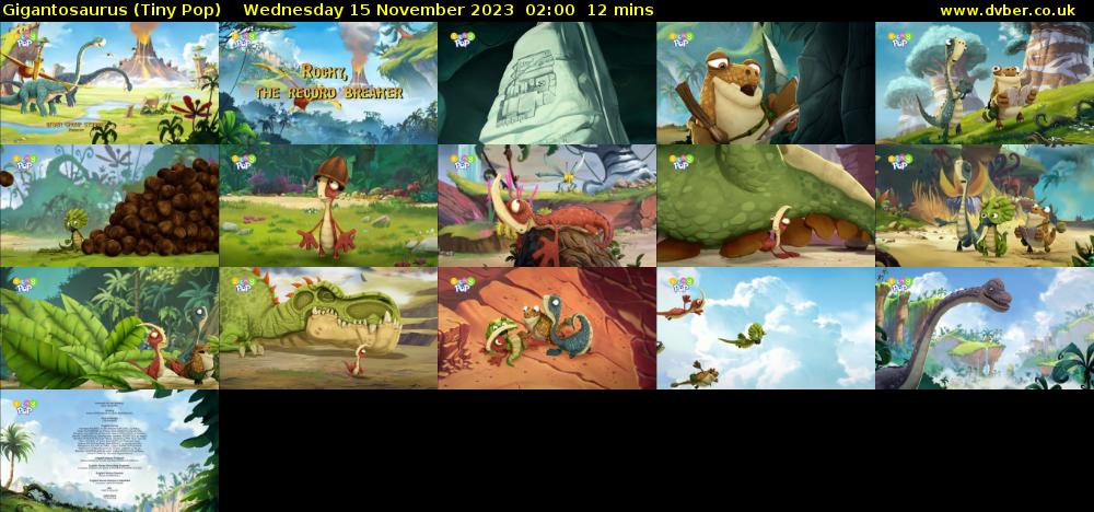 Gigantosaurus (Tiny Pop) Wednesday 15 November 2023 02:00 - 02:12