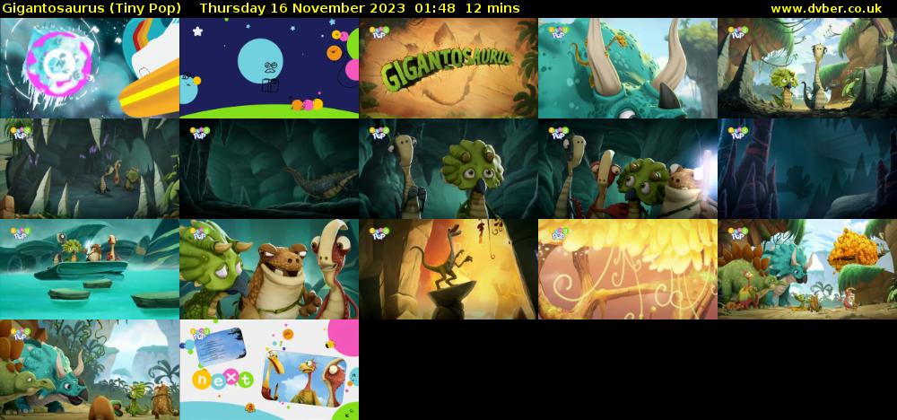 Gigantosaurus (Tiny Pop) Thursday 16 November 2023 01:48 - 02:00