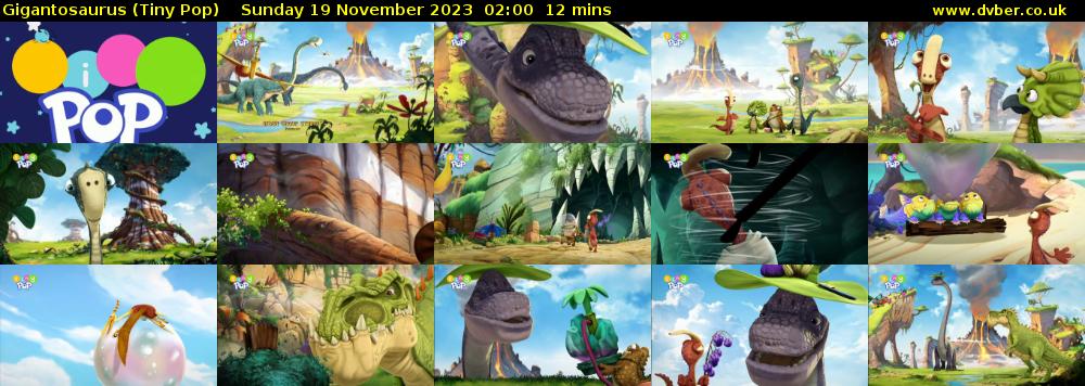 Gigantosaurus (Tiny Pop) Sunday 19 November 2023 02:00 - 02:12