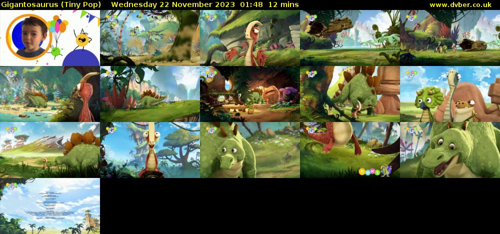 Gigantosaurus (Tiny Pop) Wednesday 22 November 2023 01:48 - 02:00