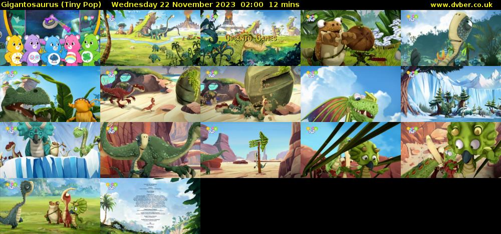 Gigantosaurus (Tiny Pop) Wednesday 22 November 2023 02:00 - 02:12