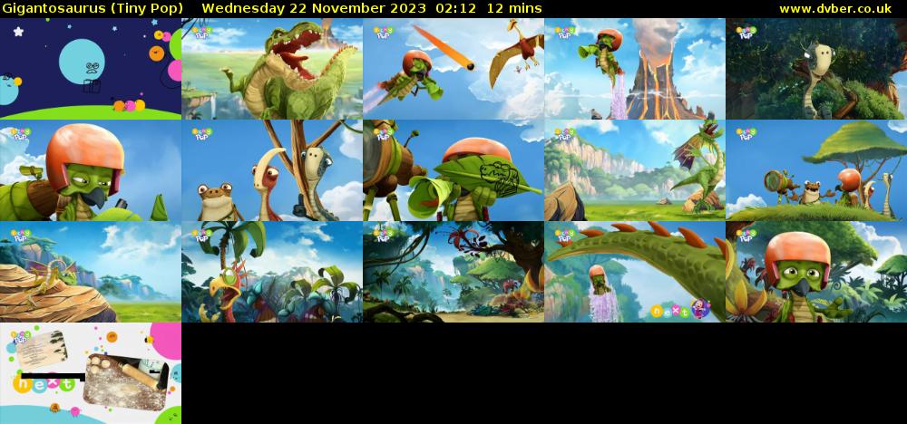 Gigantosaurus (Tiny Pop) Wednesday 22 November 2023 02:12 - 02:24