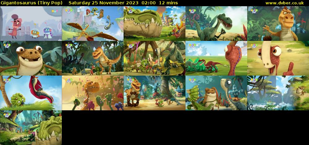 Gigantosaurus (Tiny Pop) Saturday 25 November 2023 02:00 - 02:12
