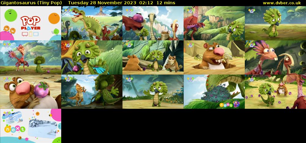 Gigantosaurus (Tiny Pop) Tuesday 28 November 2023 02:12 - 02:24