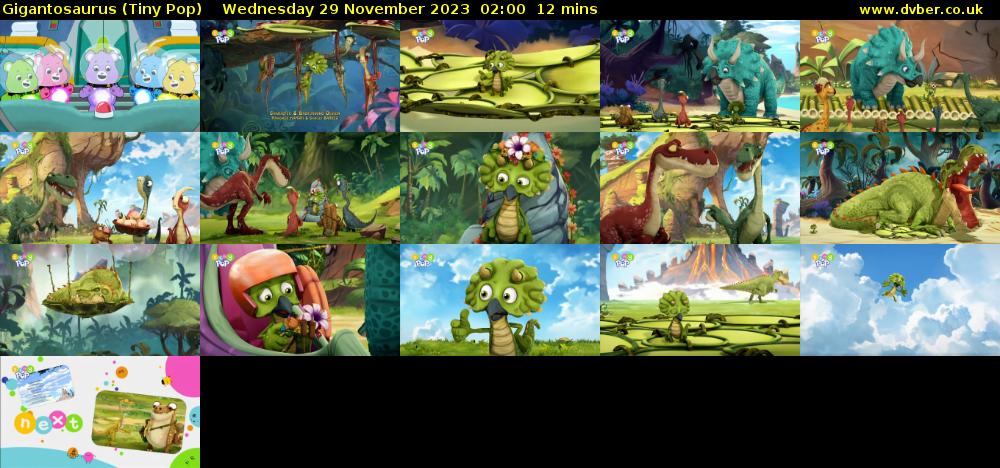 Gigantosaurus (Tiny Pop) Wednesday 29 November 2023 02:00 - 02:12