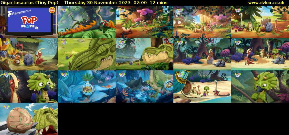 Gigantosaurus (Tiny Pop) Thursday 30 November 2023 02:00 - 02:12