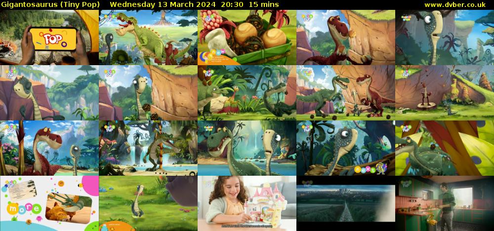 Gigantosaurus (Tiny Pop) Wednesday 13 March 2024 20:30 - 20:45