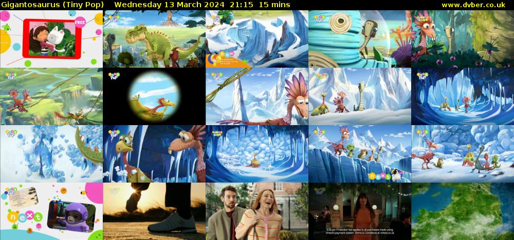 Gigantosaurus (Tiny Pop) Wednesday 13 March 2024 21:15 - 21:30