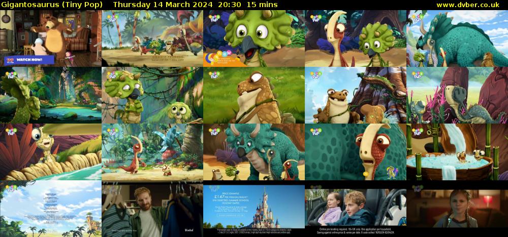 Gigantosaurus (Tiny Pop) Thursday 14 March 2024 20:30 - 20:45