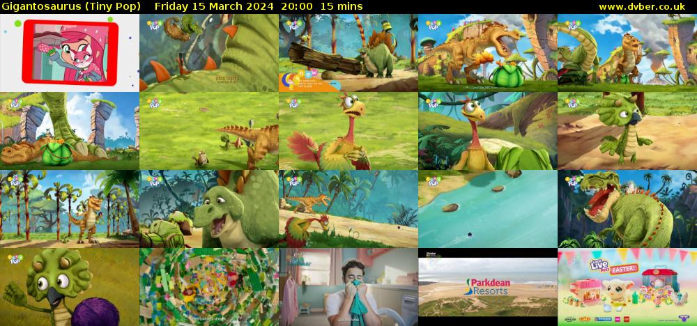 Gigantosaurus (Tiny Pop) Friday 15 March 2024 20:00 - 20:15