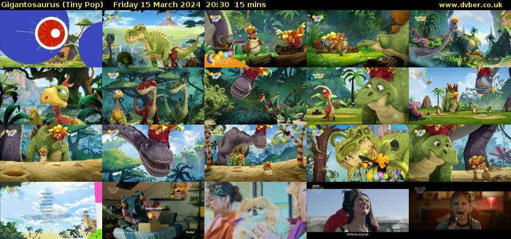 Gigantosaurus (Tiny Pop) Friday 15 March 2024 20:30 - 20:45