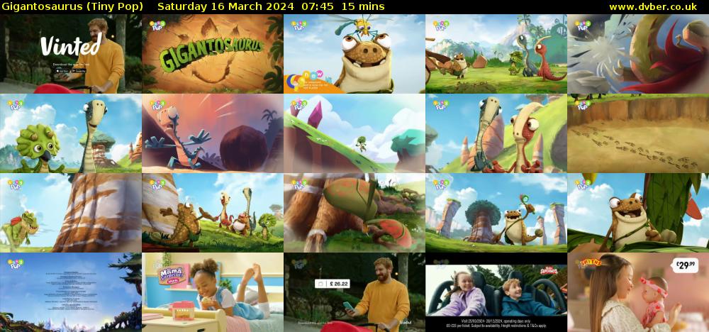Gigantosaurus (Tiny Pop) Saturday 16 March 2024 07:45 - 08:00
