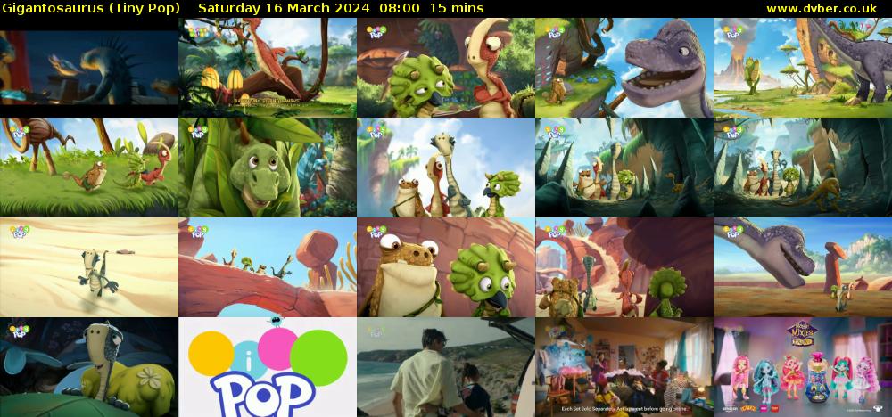 Gigantosaurus (Tiny Pop) Saturday 16 March 2024 08:00 - 08:15