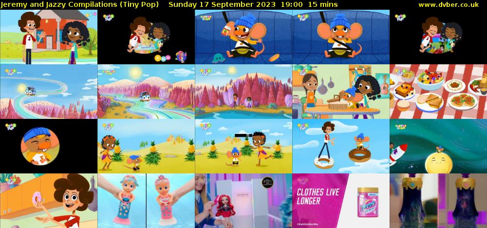 Jeremy and Jazzy Compilations (Tiny Pop) Sunday 17 September 2023 19:00 - 19:15