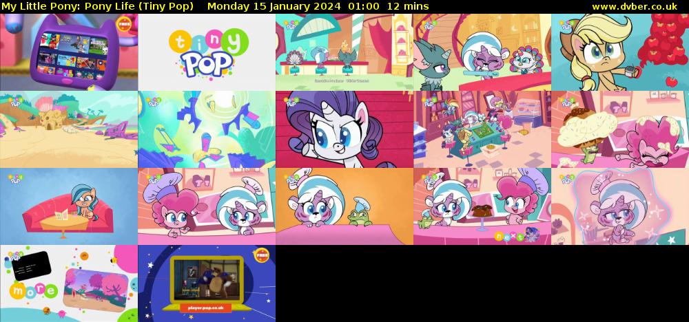 My Little Pony: Pony Life (Tiny Pop) Monday 15 January 2024 01:00 - 01:12