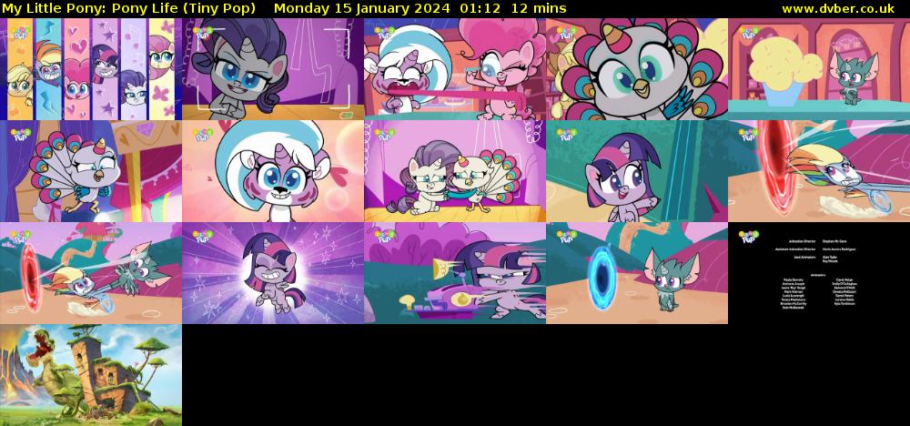 My Little Pony: Pony Life (Tiny Pop) Monday 15 January 2024 01:12 - 01:24