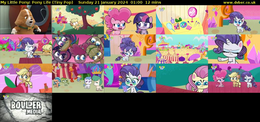My Little Pony: Pony Life (Tiny Pop) Sunday 21 January 2024 01:00 - 01:12