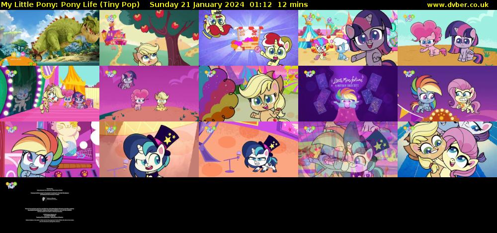 My Little Pony: Pony Life (Tiny Pop) Sunday 21 January 2024 01:12 - 01:24