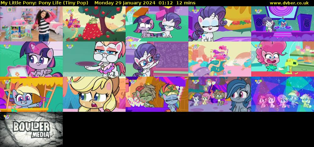My Little Pony: Pony Life (Tiny Pop) Monday 29 January 2024 01:12 - 01:24