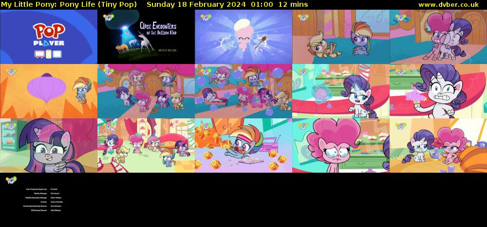 My Little Pony: Pony Life (Tiny Pop) Sunday 18 February 2024 01:00 - 01:12