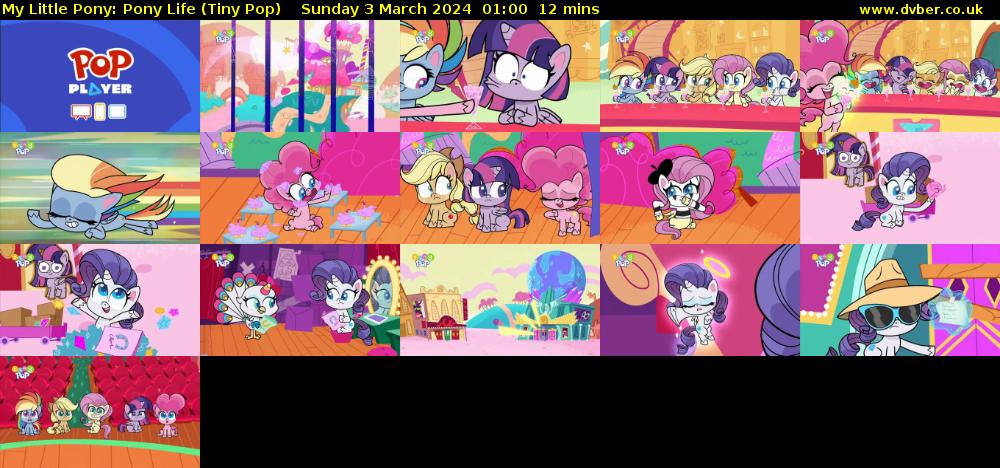 My Little Pony: Pony Life (Tiny Pop) Sunday 3 March 2024 01:00 - 01:12