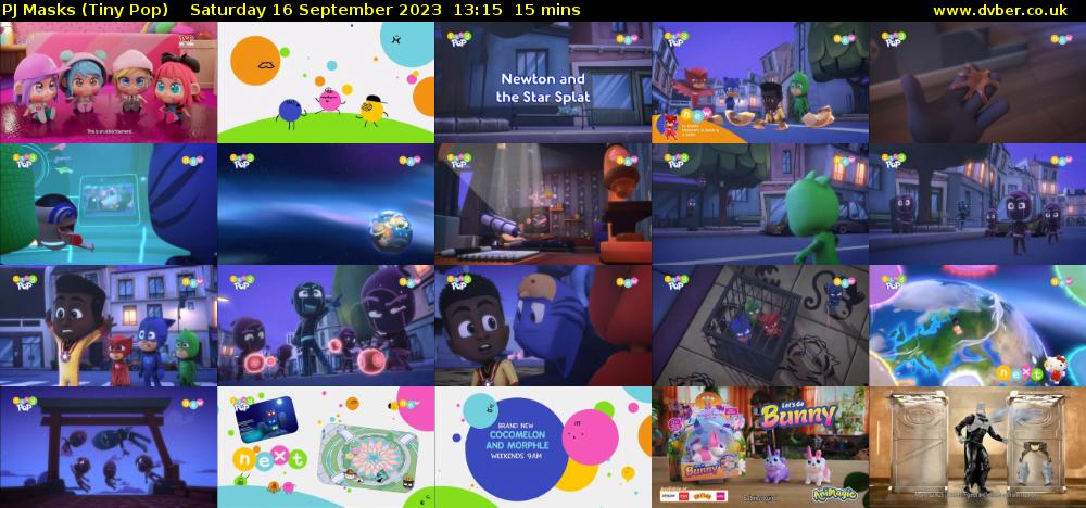 PJ Masks (Tiny Pop) Saturday 16 September 2023 13:15 - 13:30