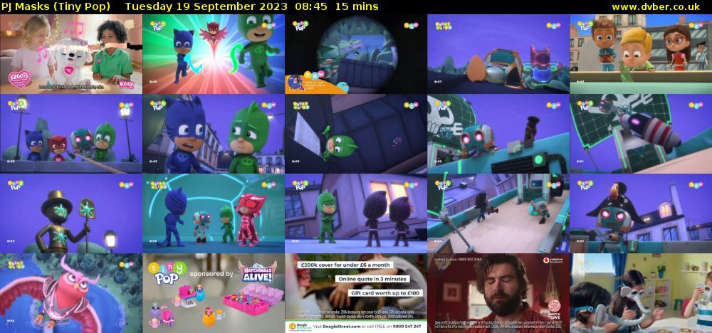 PJ Masks (Tiny Pop) Tuesday 19 September 2023 08:45 - 09:00