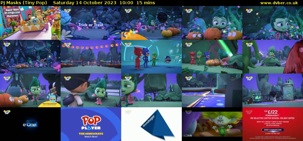PJ Masks (Tiny Pop) Saturday 14 October 2023 10:00 - 10:15