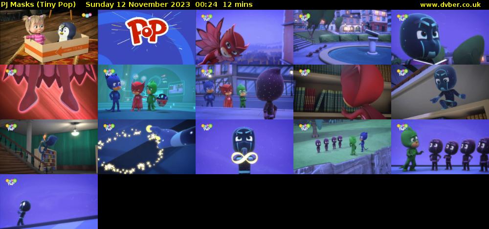 PJ Masks (Tiny Pop) Sunday 12 November 2023 00:24 - 00:36