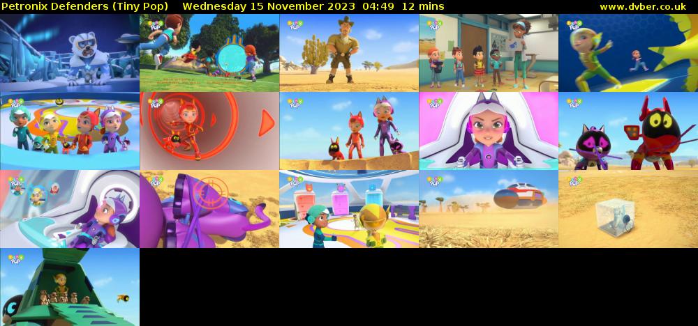 Petronix Defenders (Tiny Pop) Wednesday 15 November 2023 04:49 - 05:01