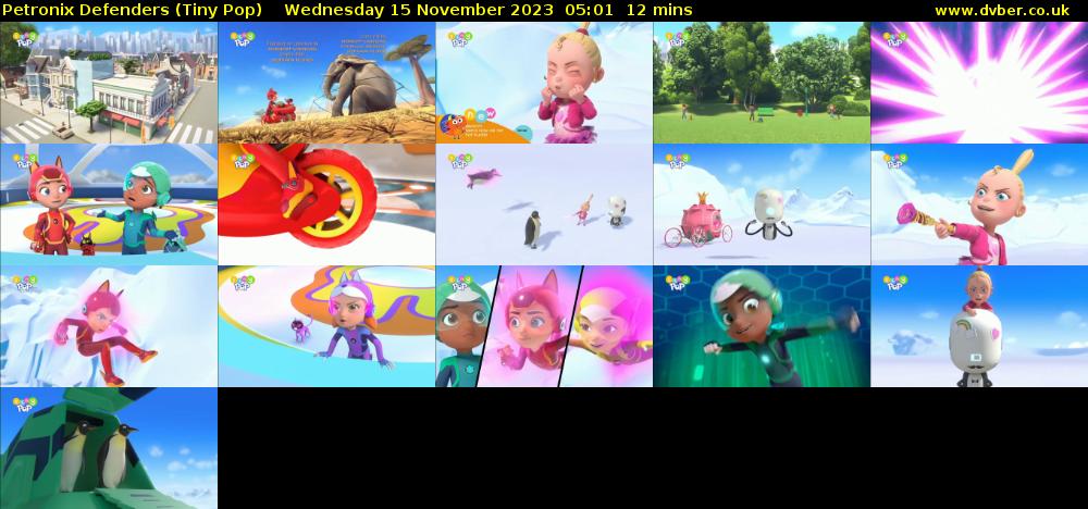 Petronix Defenders (Tiny Pop) Wednesday 15 November 2023 05:01 - 05:13