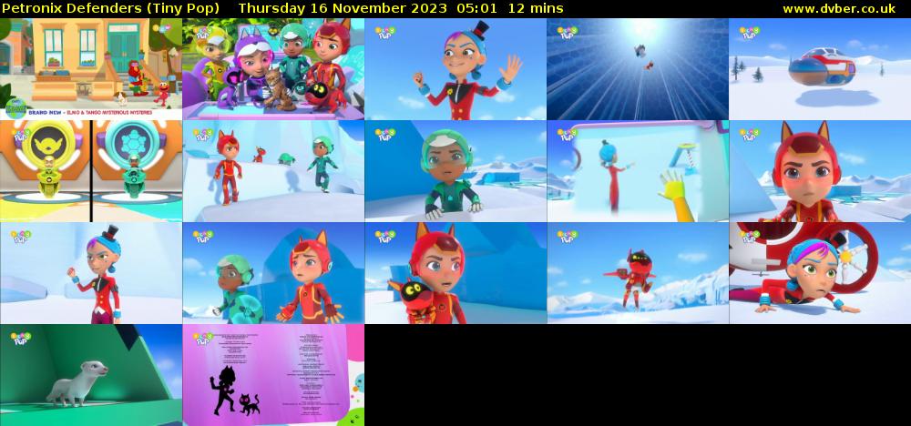 Petronix Defenders (Tiny Pop) Thursday 16 November 2023 05:01 - 05:13