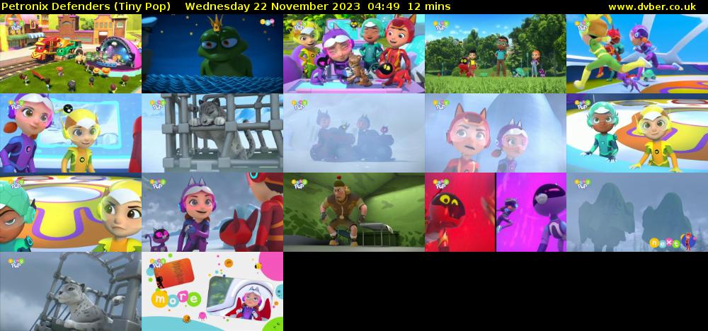 Petronix Defenders (Tiny Pop) Wednesday 22 November 2023 04:49 - 05:01