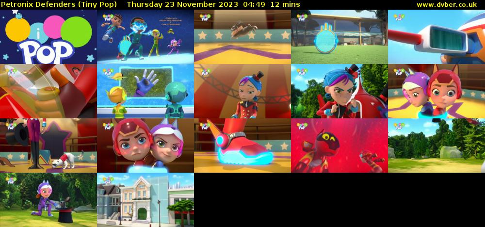 Petronix Defenders (Tiny Pop) Thursday 23 November 2023 04:49 - 05:01