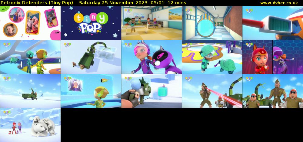 Petronix Defenders (Tiny Pop) Saturday 25 November 2023 05:01 - 05:13