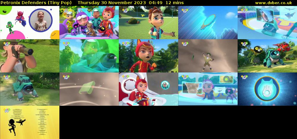 Petronix Defenders (Tiny Pop) Thursday 30 November 2023 04:49 - 05:01