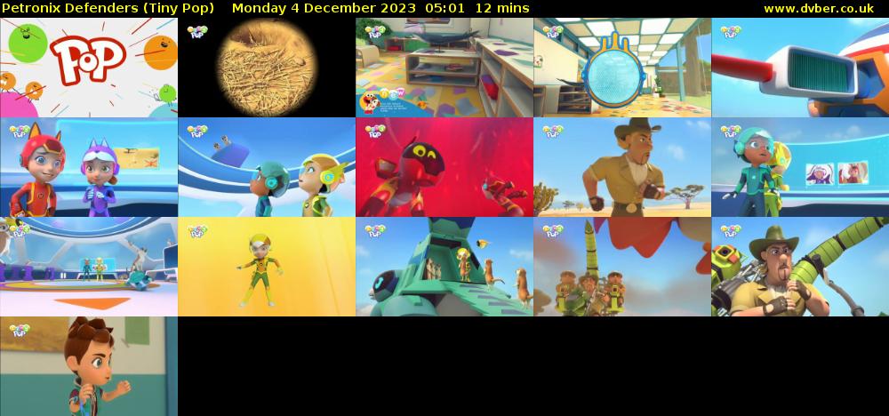 Petronix Defenders (Tiny Pop) Monday 4 December 2023 05:01 - 05:13